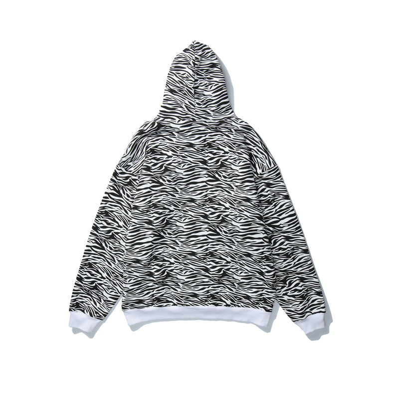 Streetwear Green Zebra Pattern Hoodies Sweatshirt Hip Hop Hoodie Autumn Harajuku Pullover Oversize Unisex Clothes