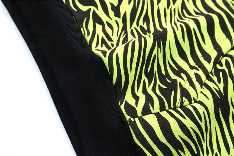 Streetwear Green Zebra Pattern Hoodies Sweatshirt Hip Hop Hoodie Autumn Harajuku Pullover Oversize Unisex Clothes